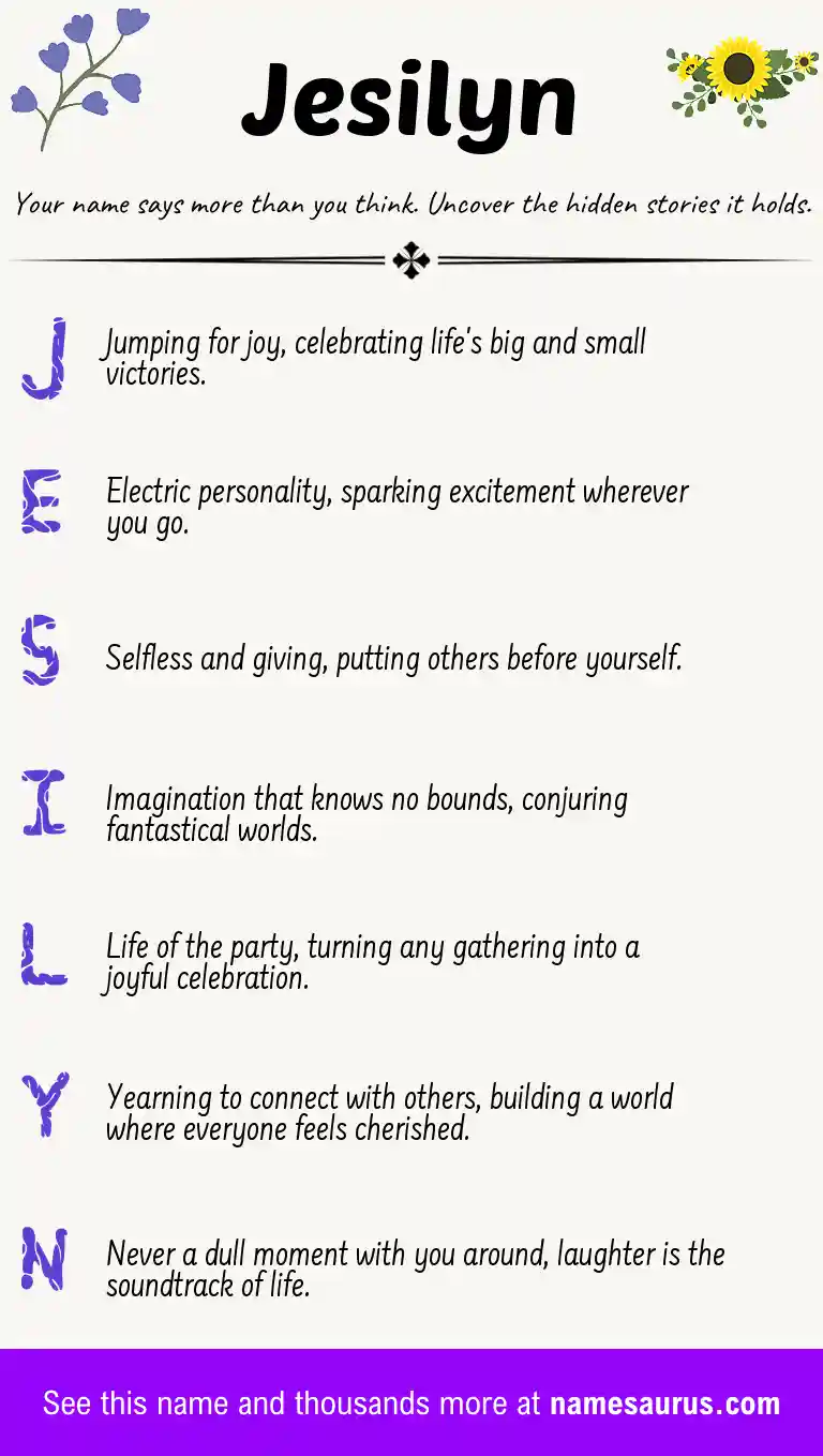 Acrostic poem about Jesilyn.
