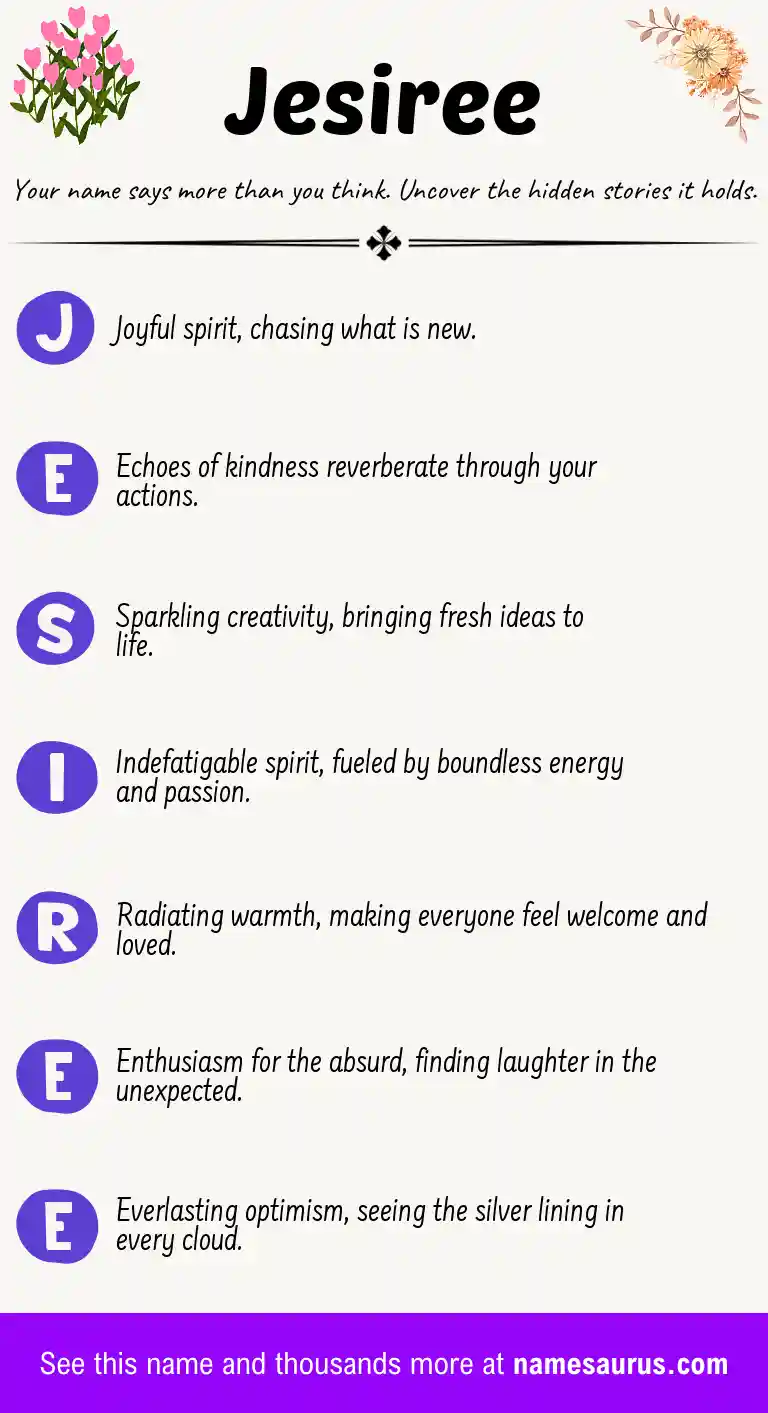 Acrostic poem about Jesiree.