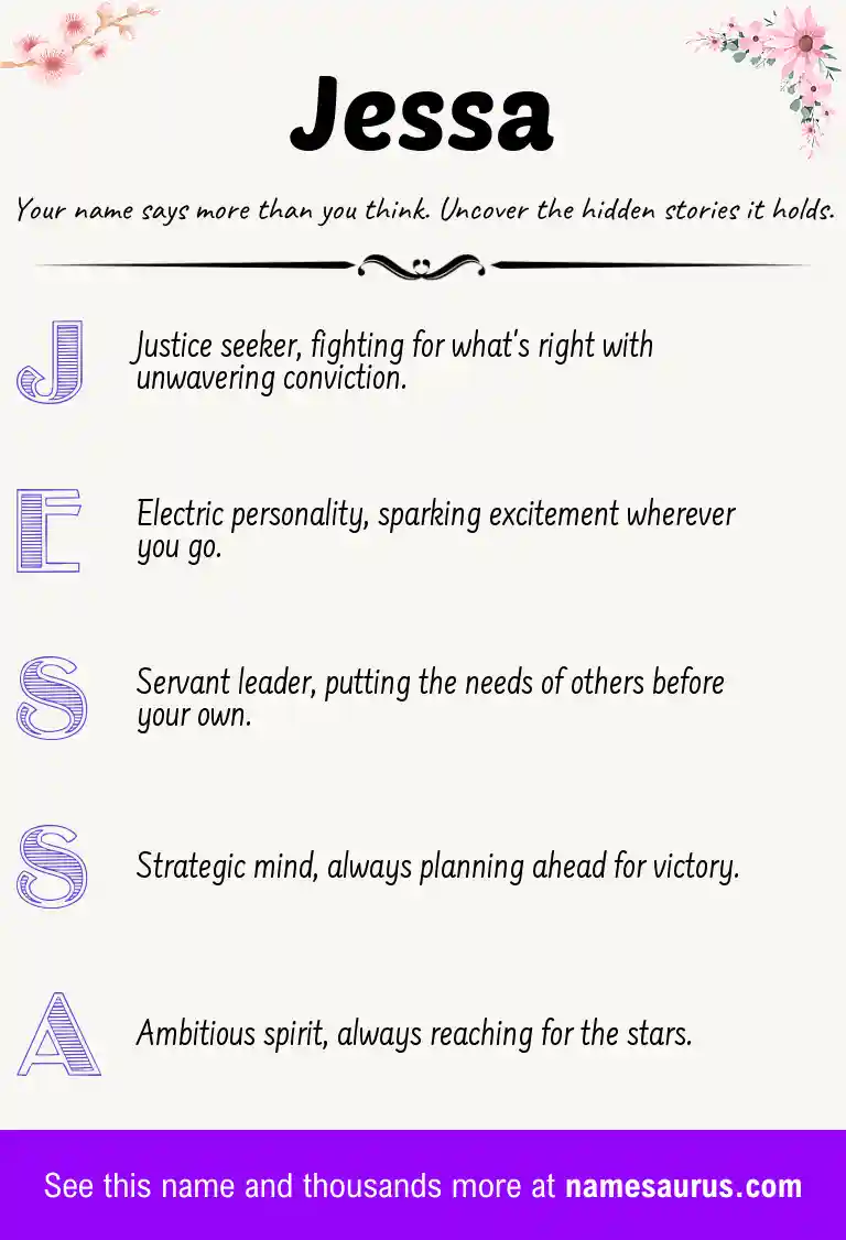 Acrostic poem about Jessa.