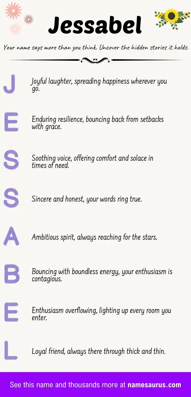 Acrostic poem about Jessabel.