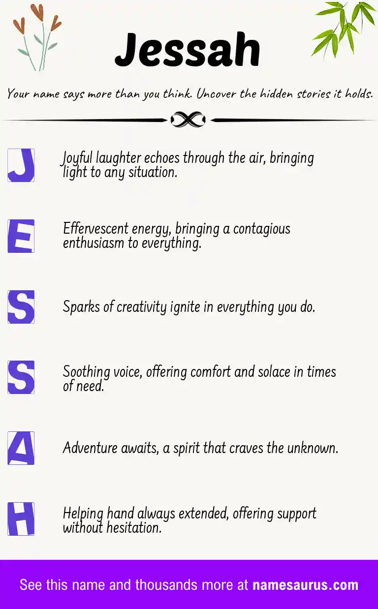 Acrostic poem about Jessah.