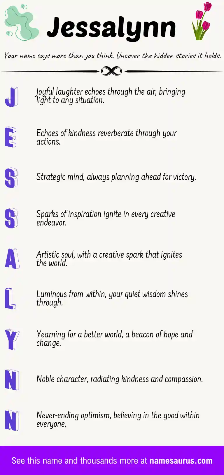 Acrostic poem about Jessalynn.