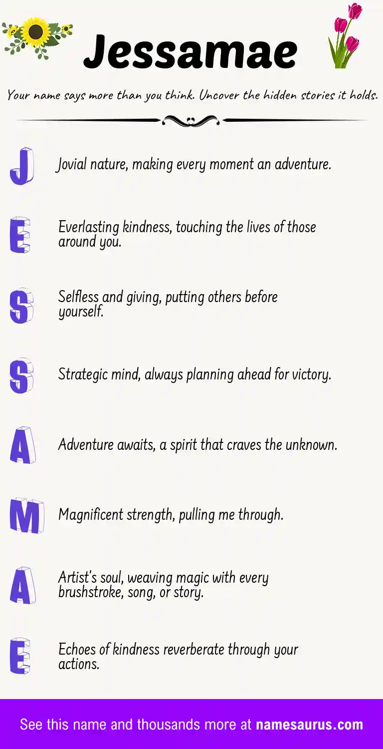Acrostic poem about Jessamae.