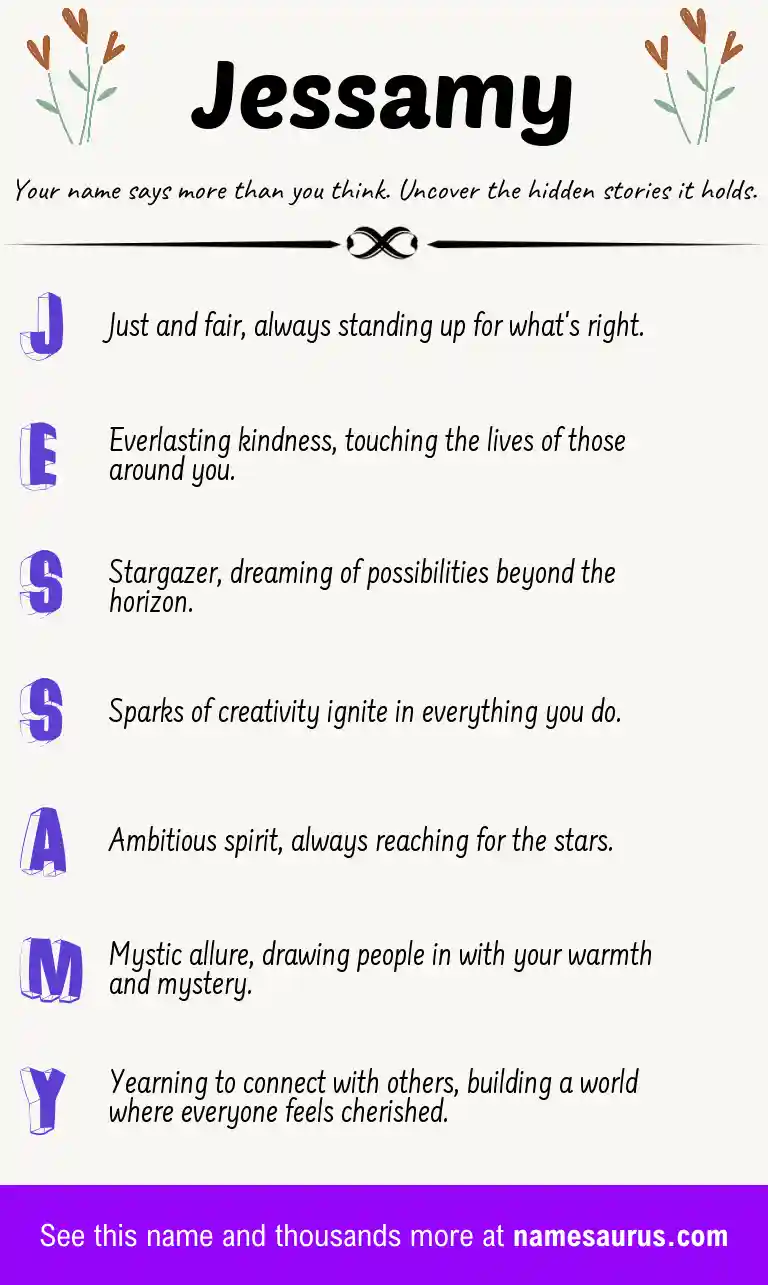 Acrostic poem about Jessamy.