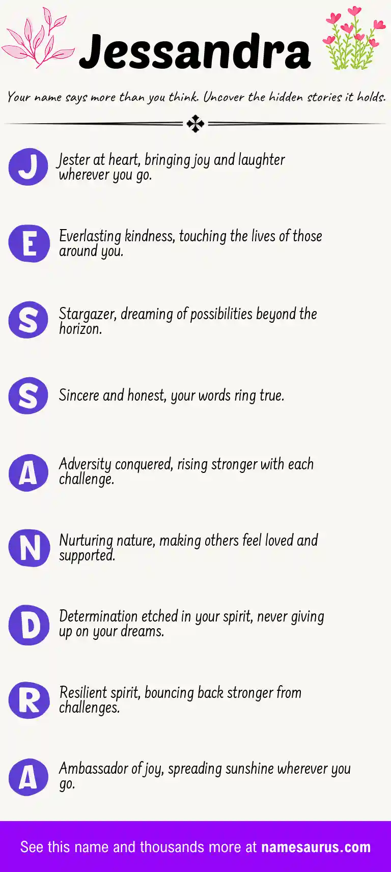 Acrostic poem about Jessandra.