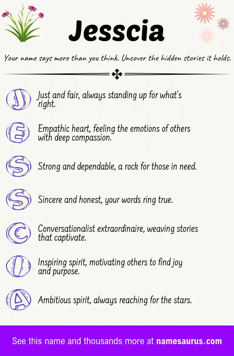 Acrostic poem about Jesscia.