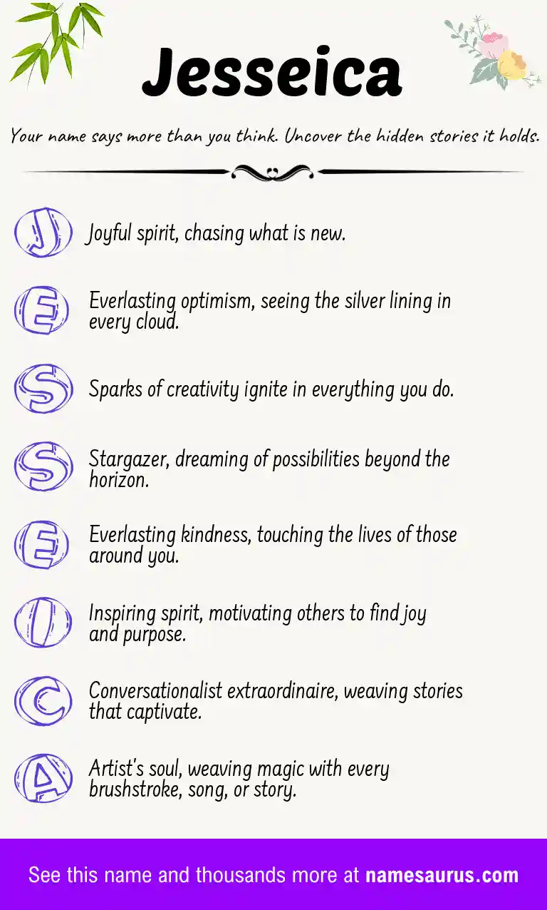 Acrostic poem about Jesseica.