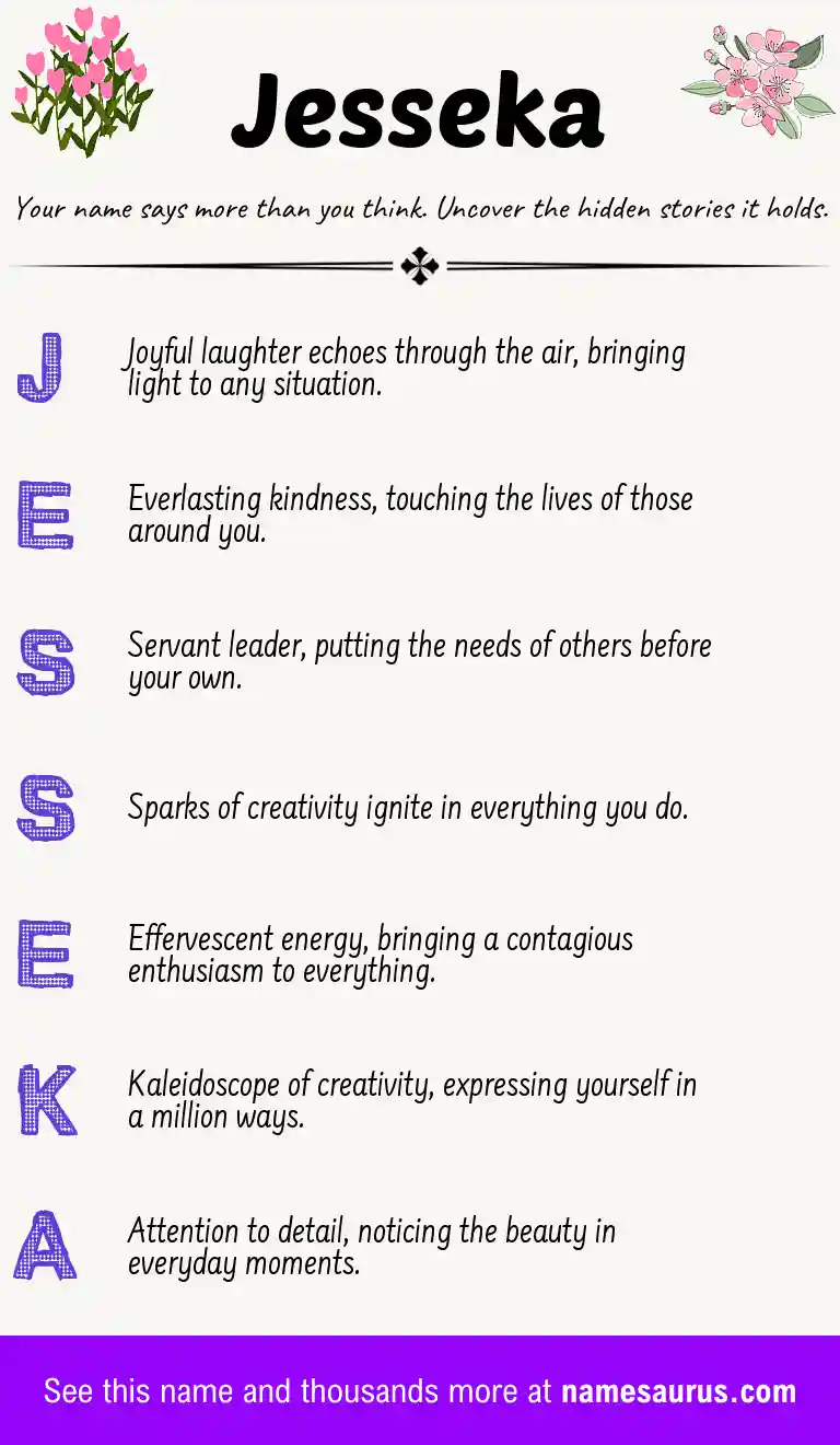Acrostic poem about Jesseka.