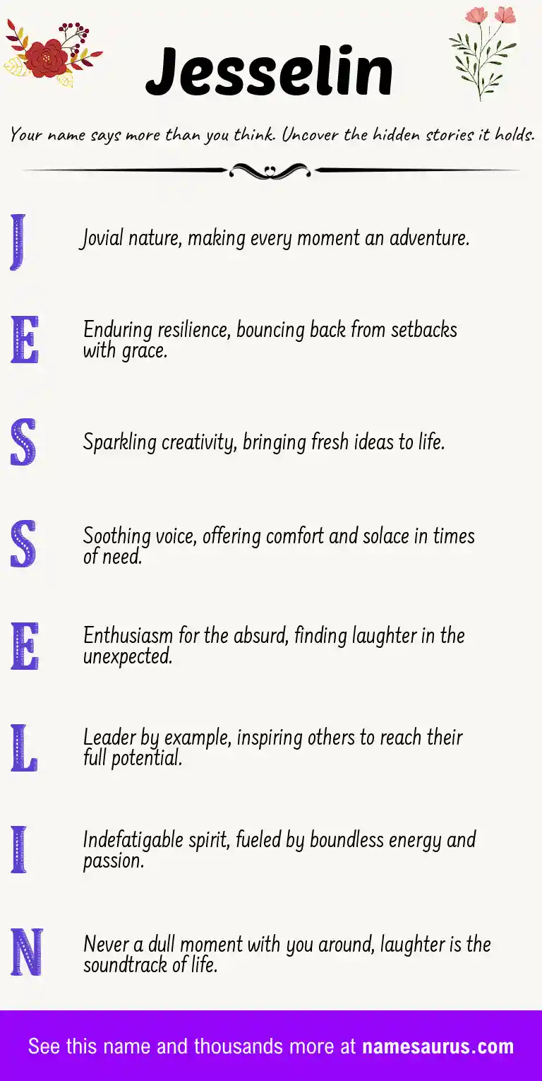 Acrostic poem about Jesselin.