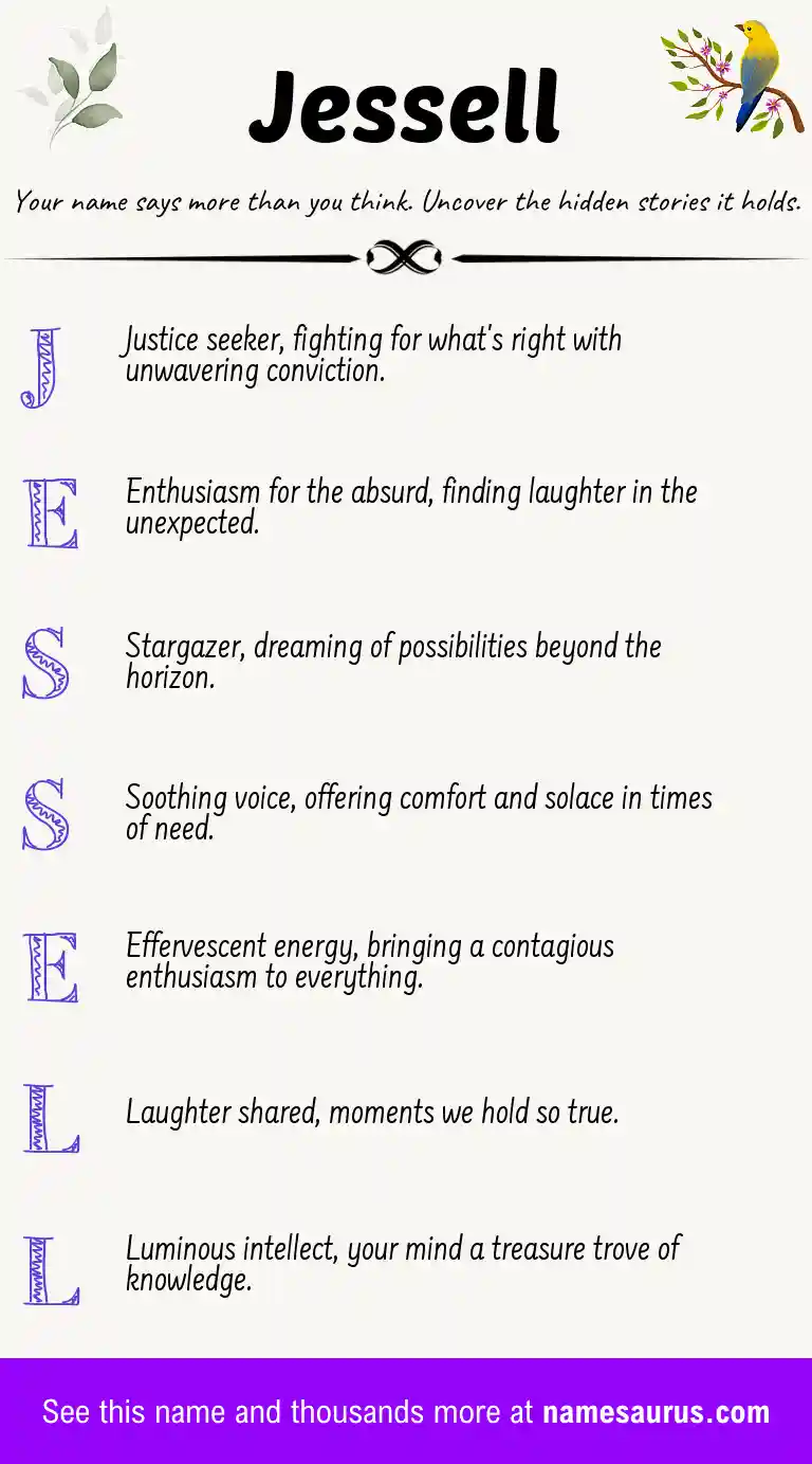 Acrostic poem about Jessell.