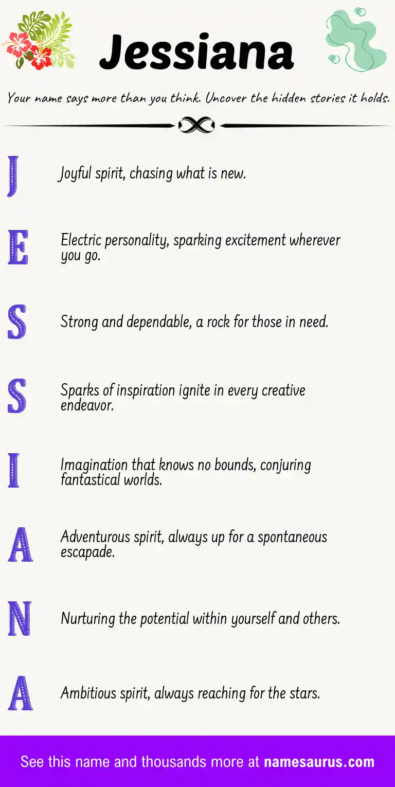 Acrostic poem about Jessiana.