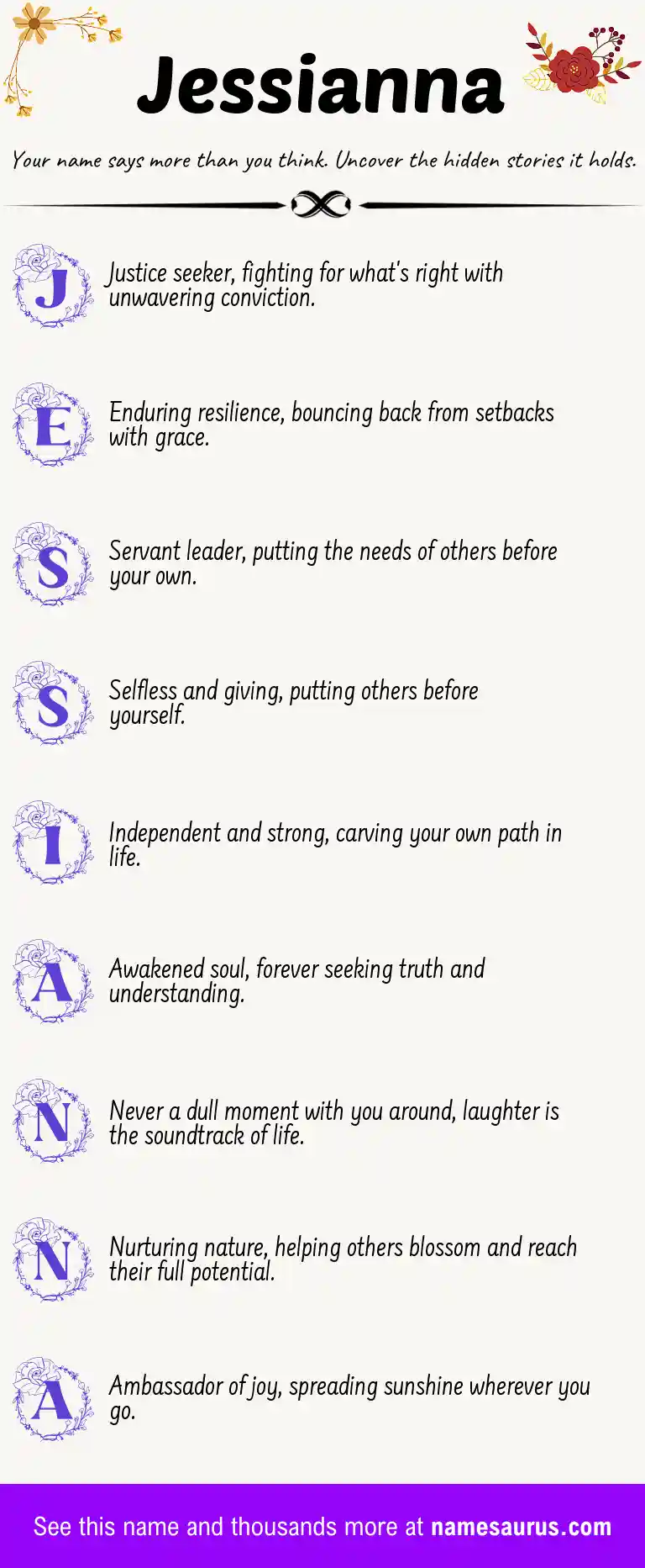 Acrostic poem about Jessianna.