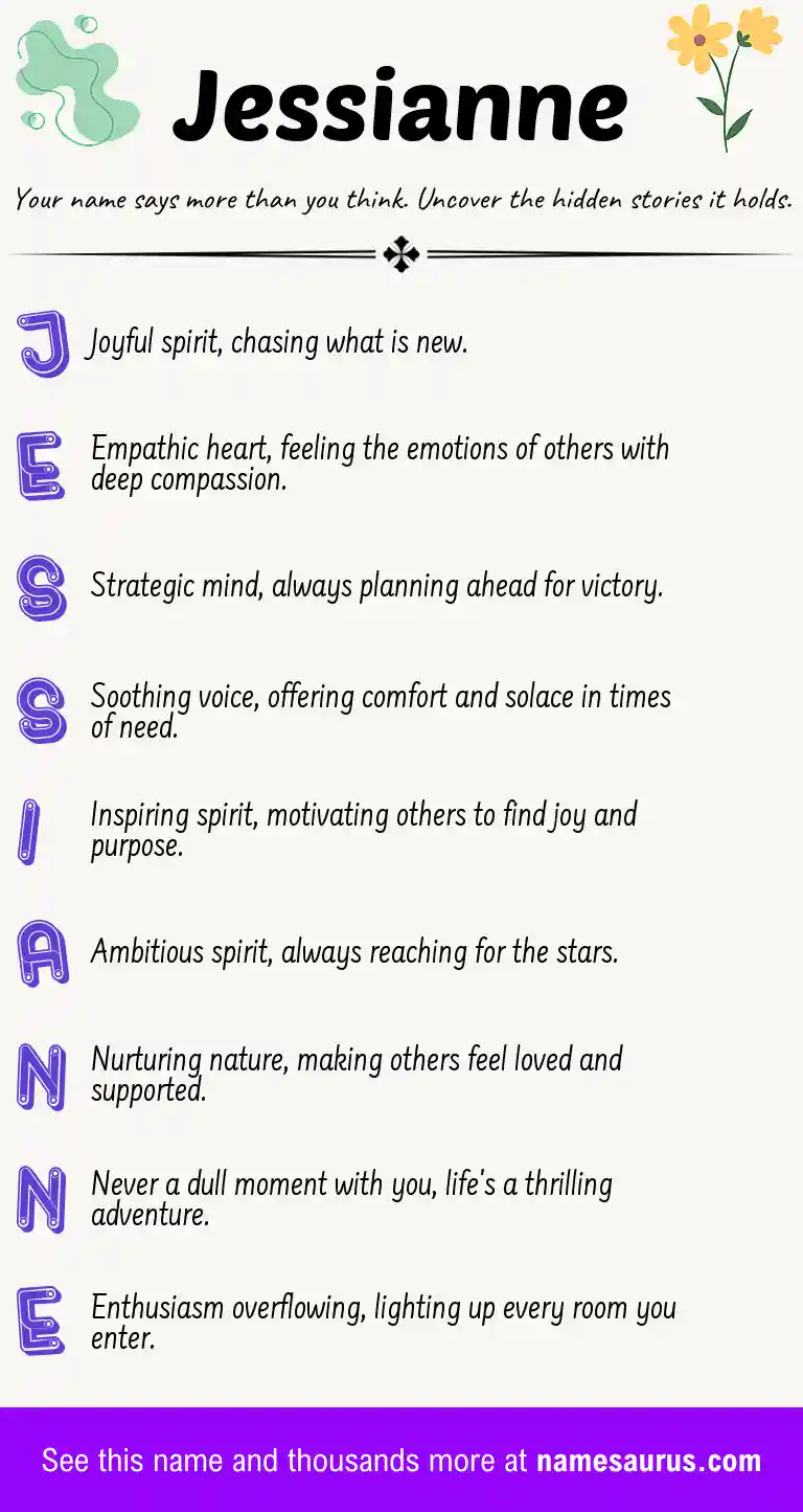 Acrostic poem about Jessianne.
