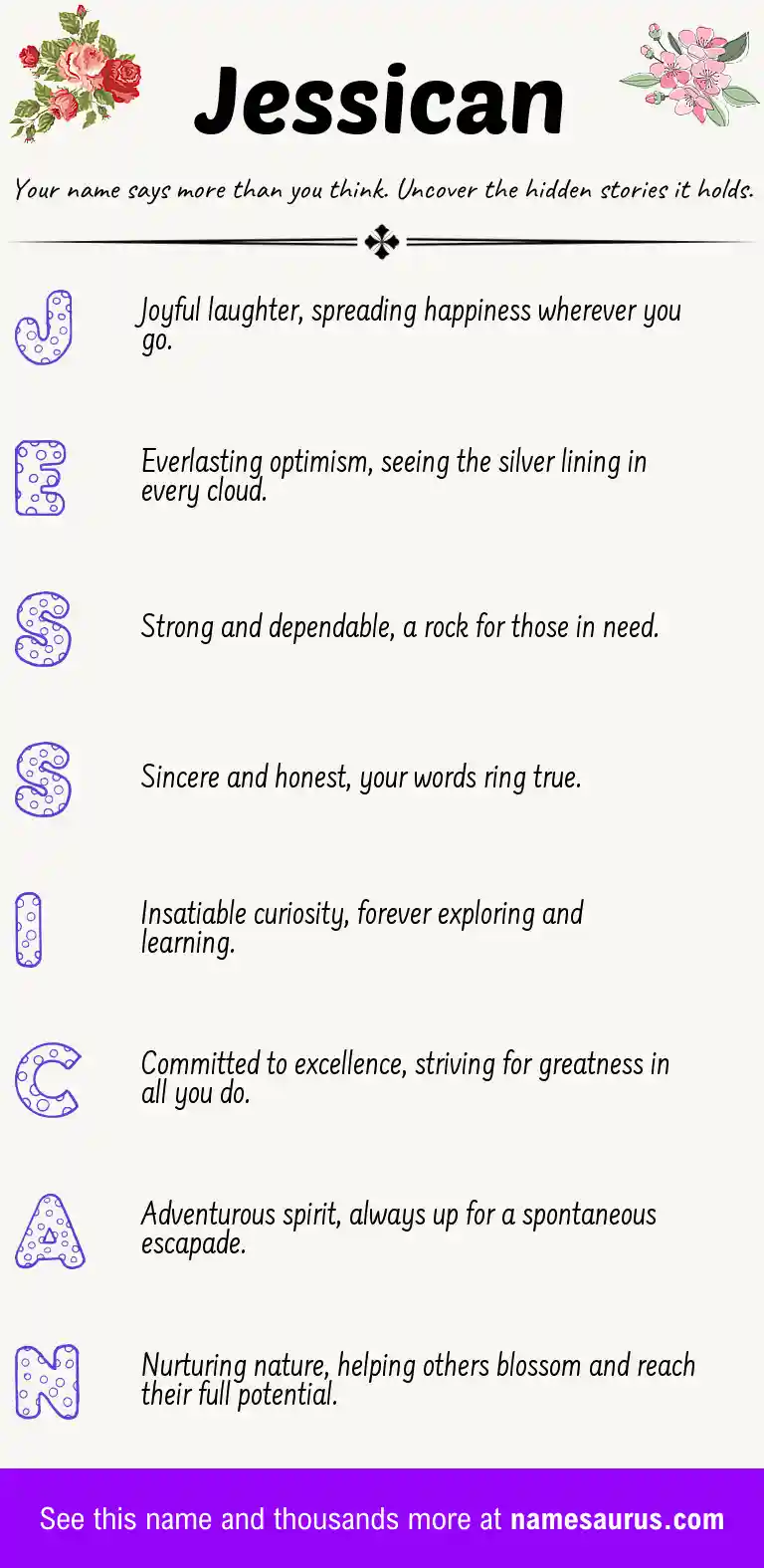 Acrostic poem about Jessican.