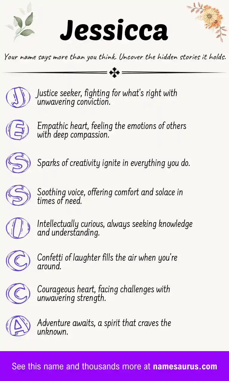 Acrostic poem about Jessicca.