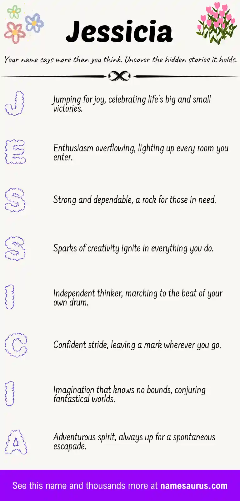 Acrostic poem about Jessicia.