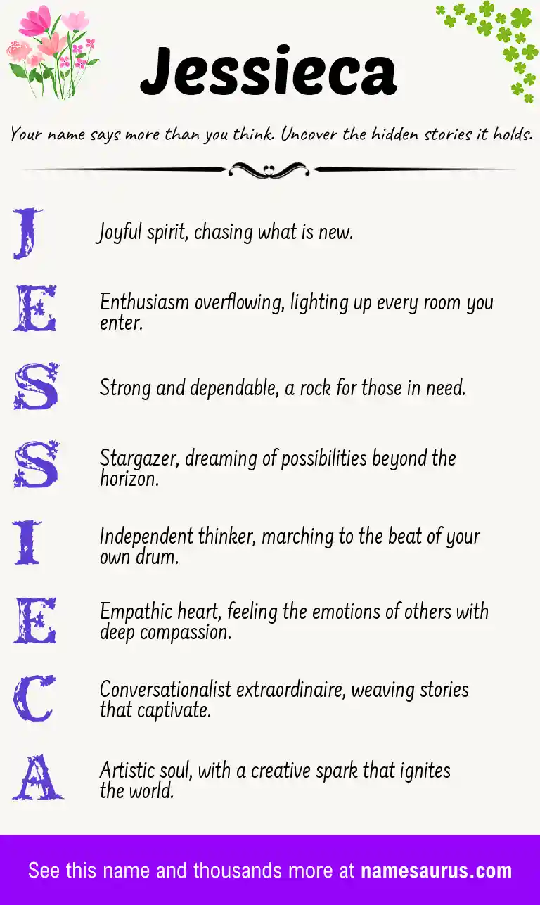 Acrostic poem about Jessieca.