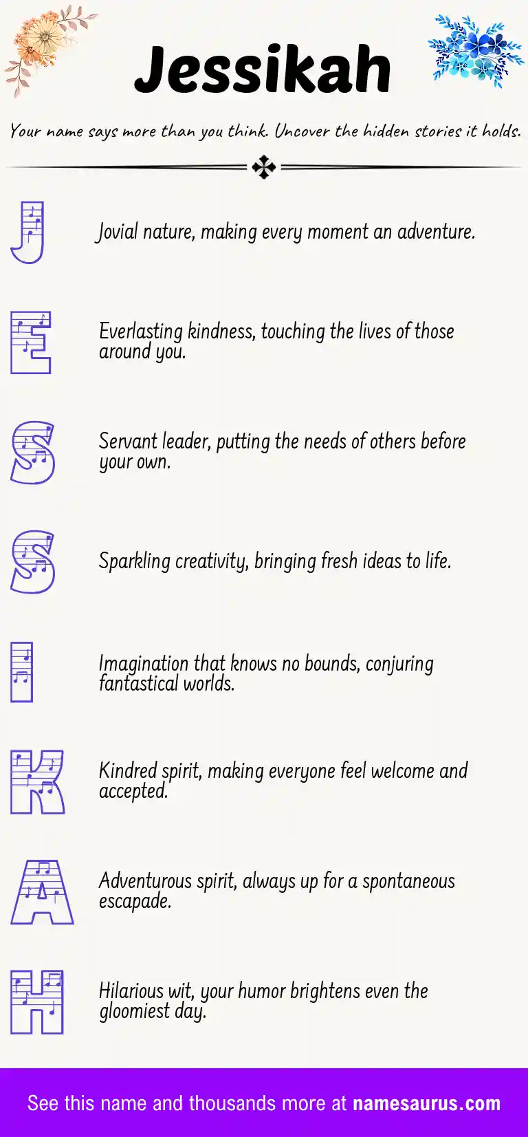 Acrostic poem about Jessikah.