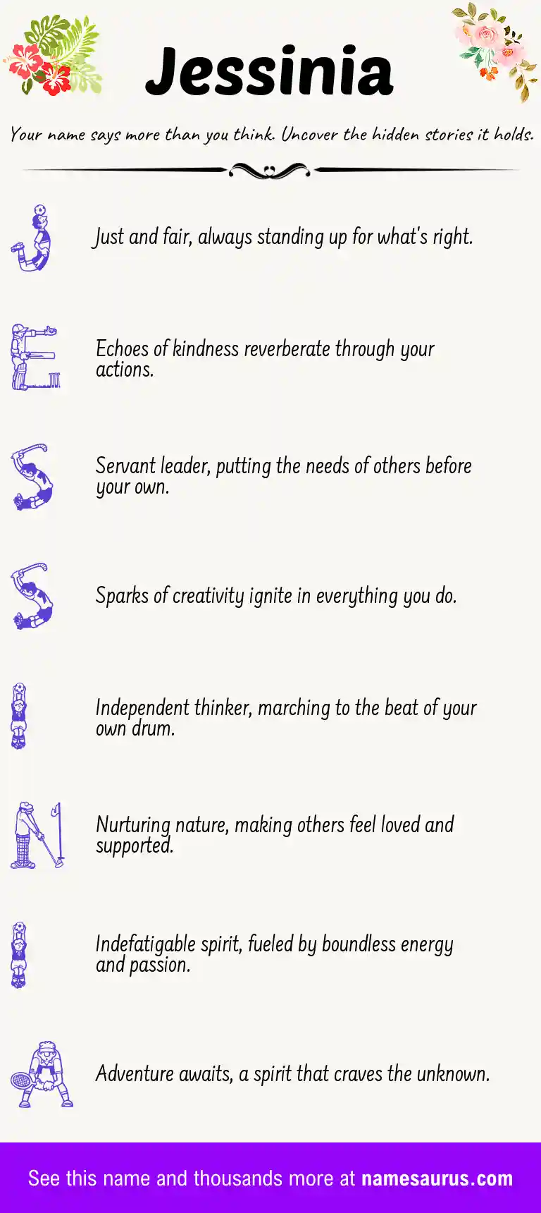 Acrostic poem about Jessinia.