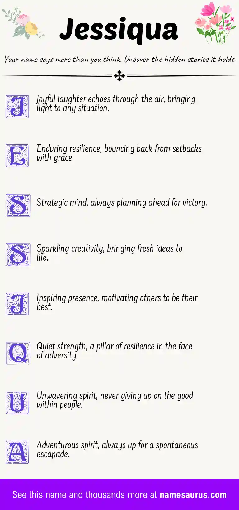 Acrostic poem about Jessiqua.