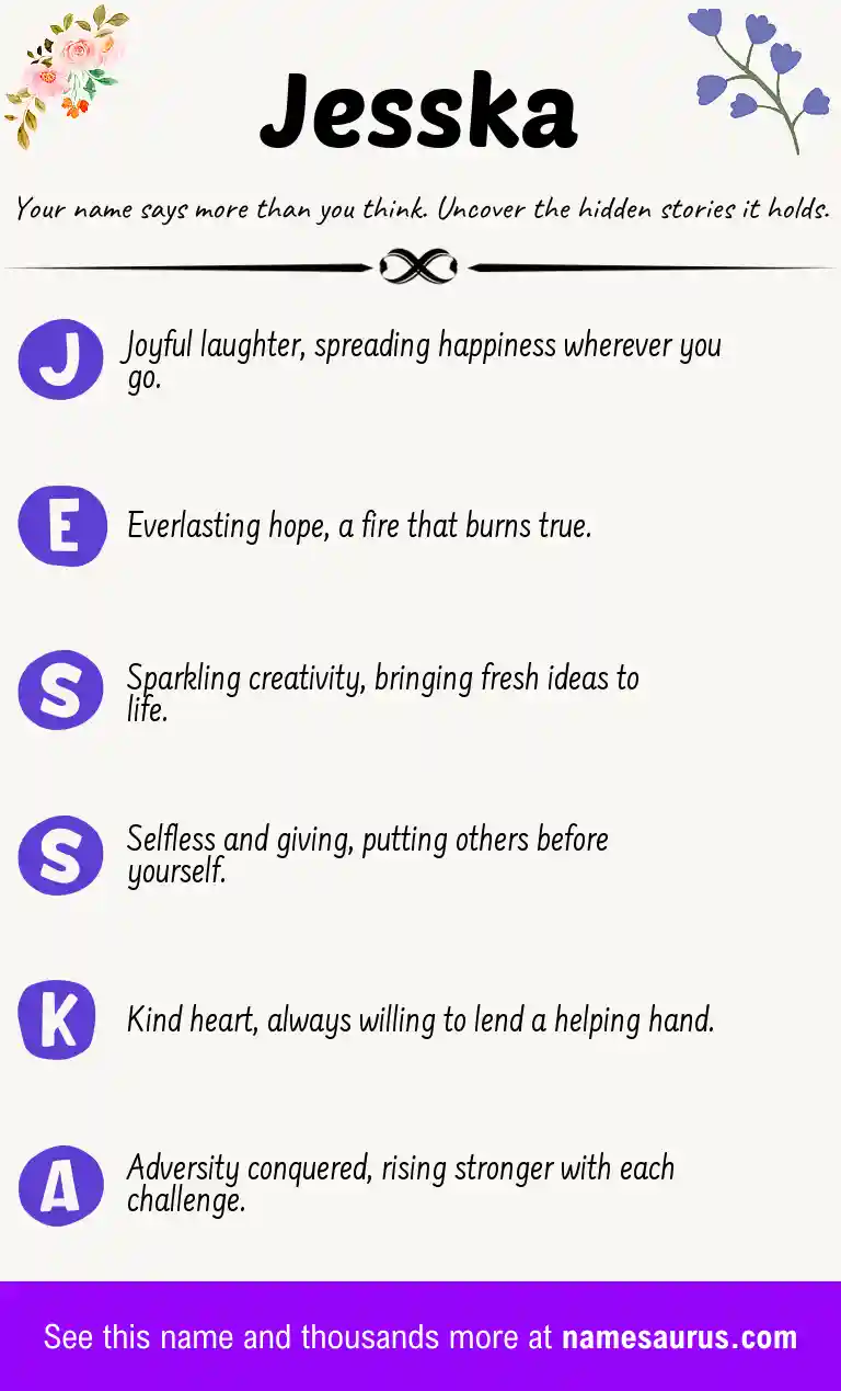 Acrostic poem about Jesska.