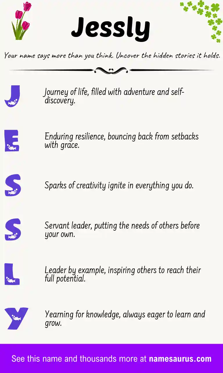 Acrostic poem about Jessly.