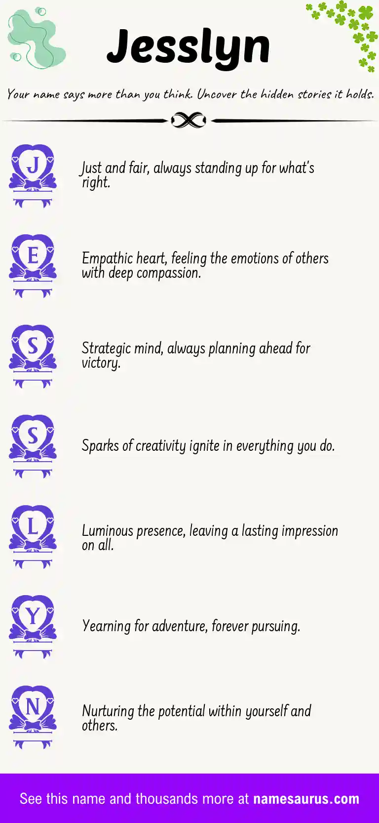 Acrostic poem about Jesslyn.
