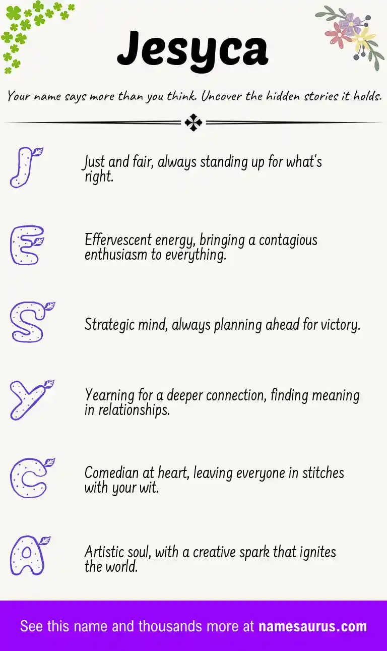 Acrostic poem about Jesyca.