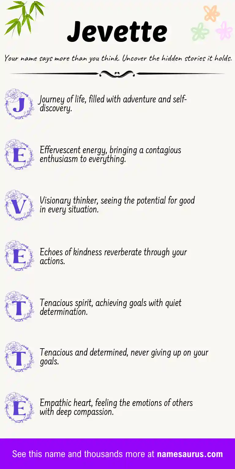 Acrostic poem about Jevette.