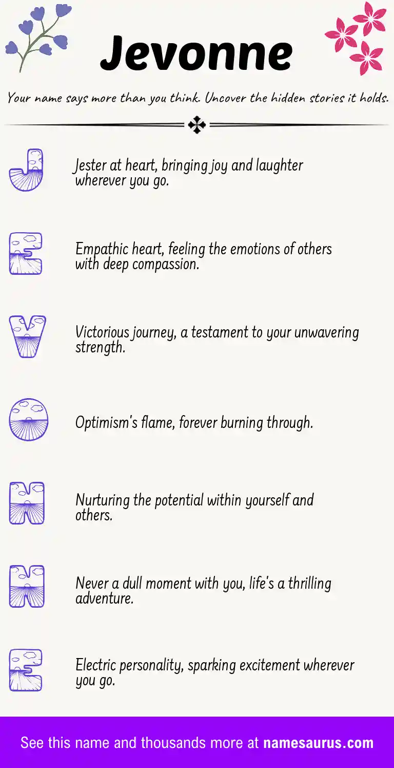 Acrostic poem about Jevonne.