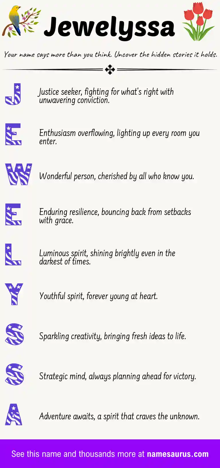 Acrostic poem about Jewelyssa.