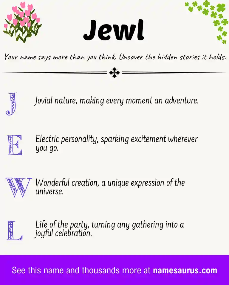 Acrostic poem about Jewl.