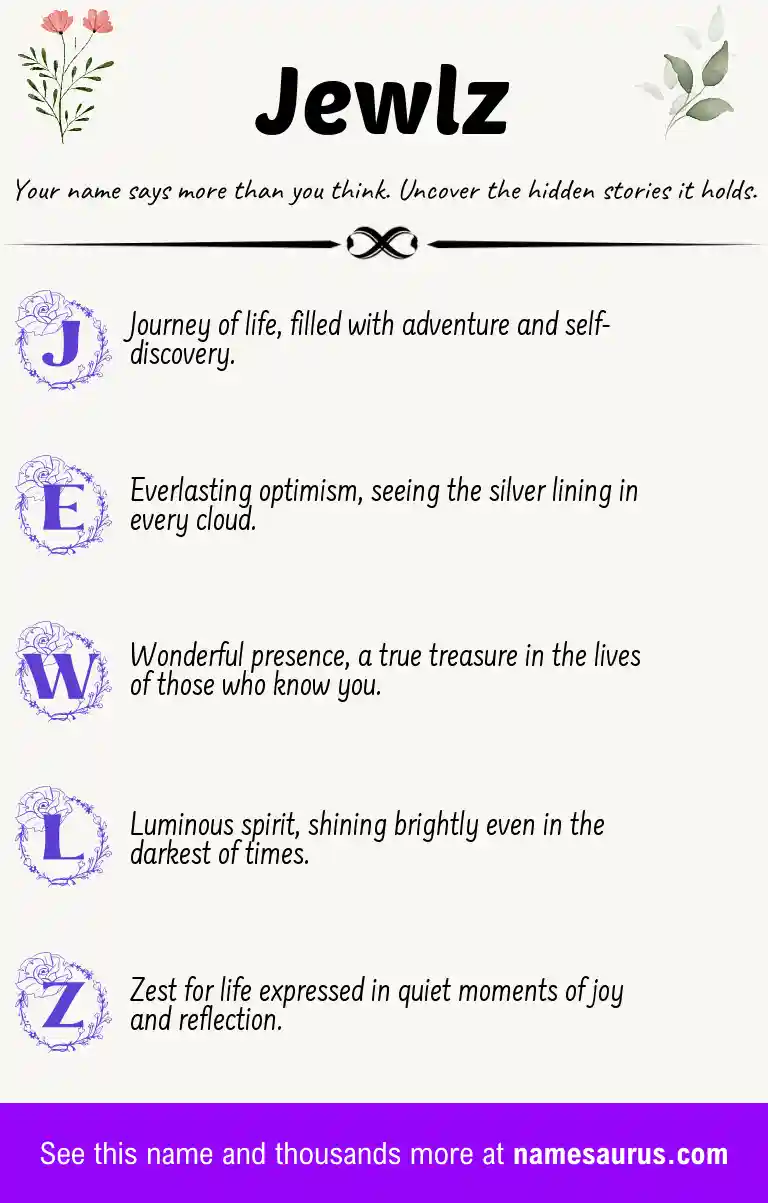 Acrostic poem about Jewlz.