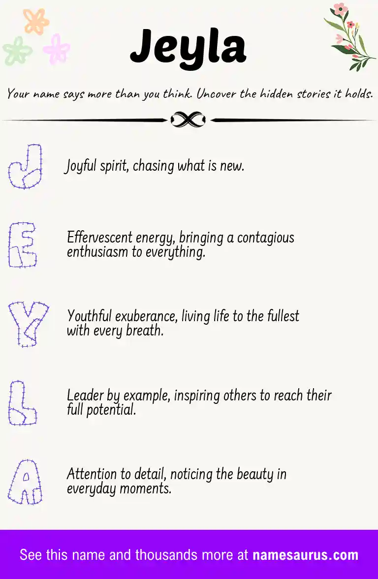 Acrostic poem about Jeyla.
