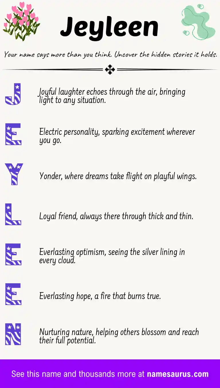 Acrostic poem about Jeyleen.