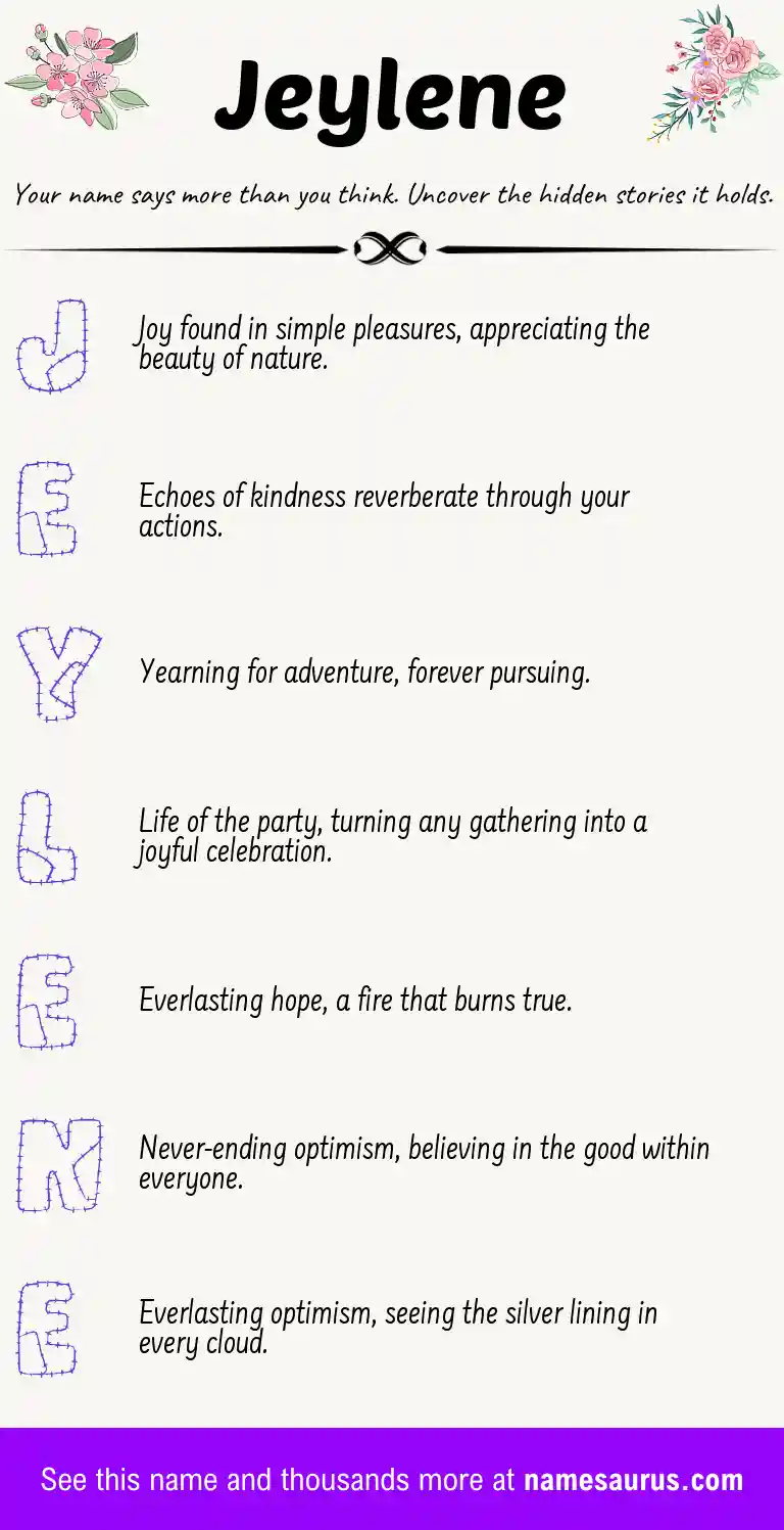 Acrostic poem about Jeylene.
