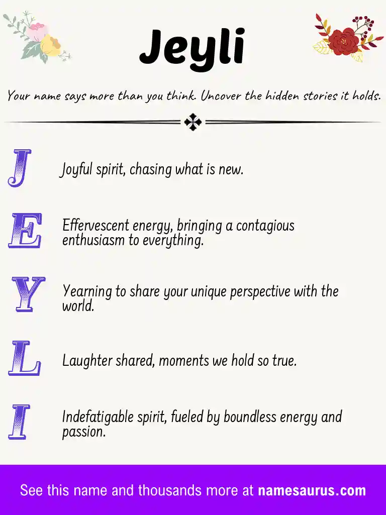 Acrostic poem about Jeyli.