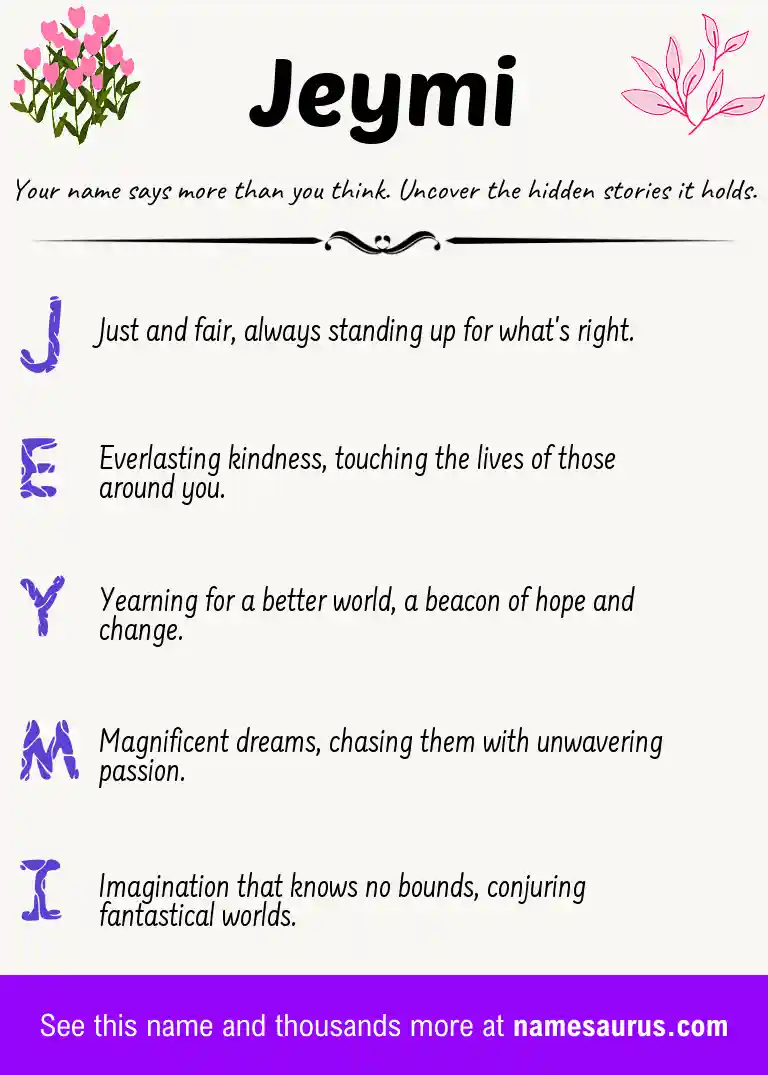 Acrostic poem about Jeymi.