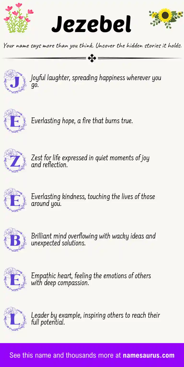 Acrostic poem about Jezebel.