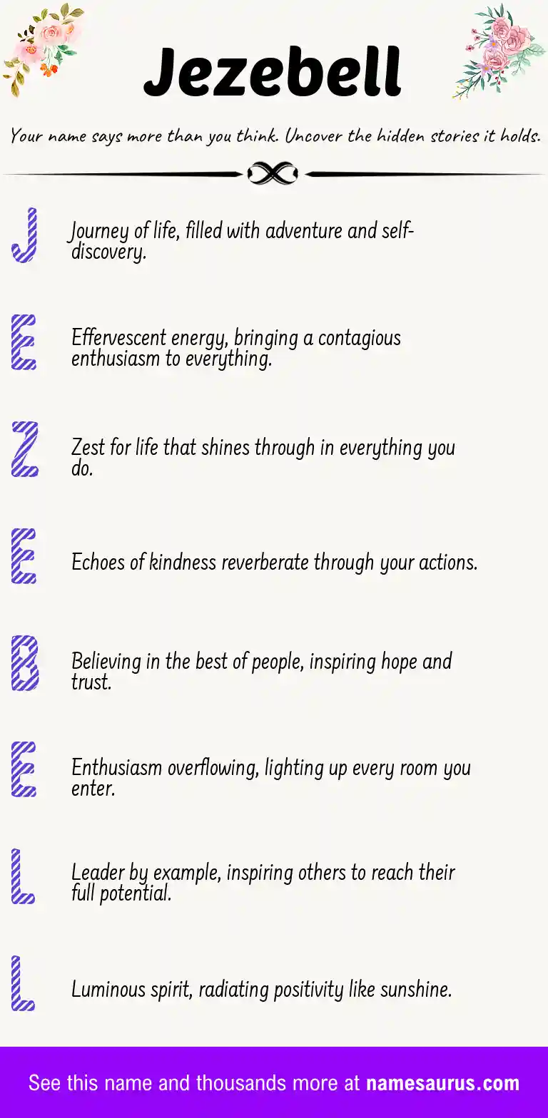 Acrostic poem about Jezebell.