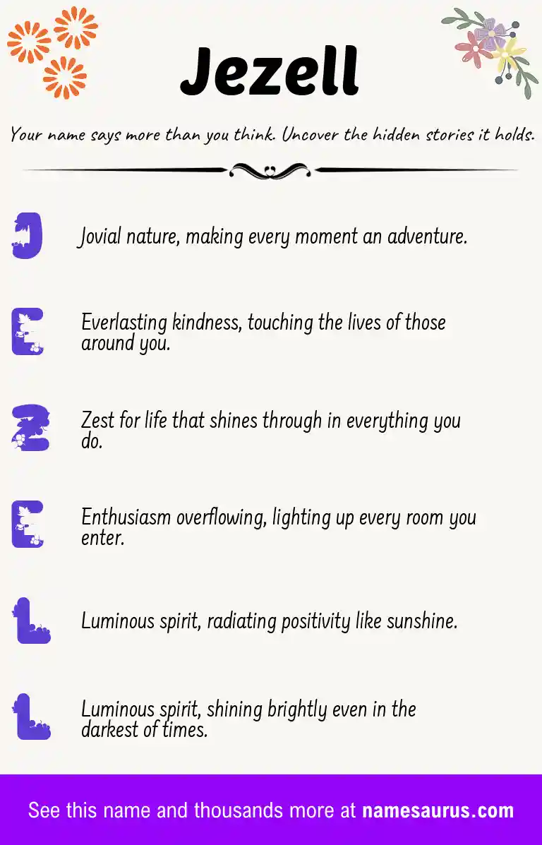 Acrostic poem about Jezell.