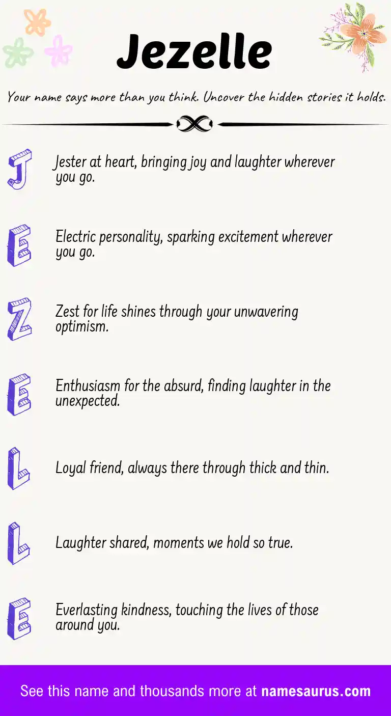 Acrostic poem about Jezelle.