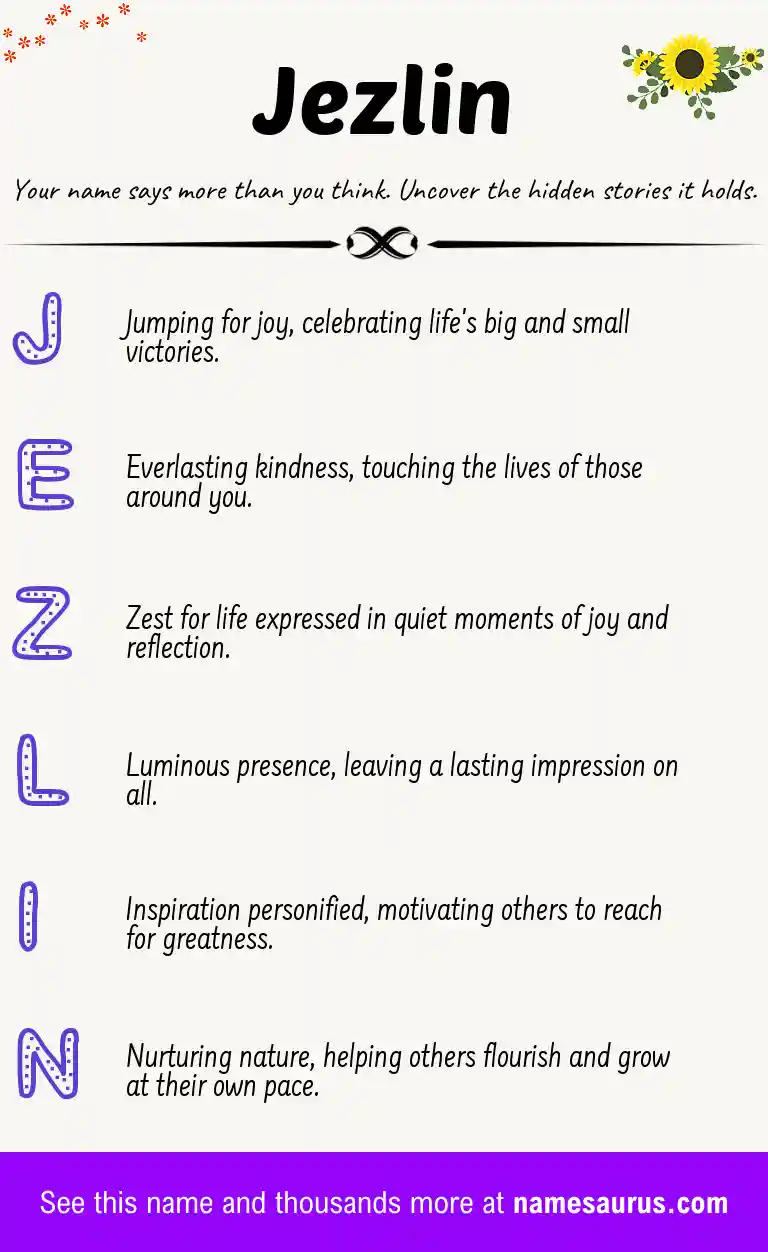 Acrostic poem about Jezlin.
