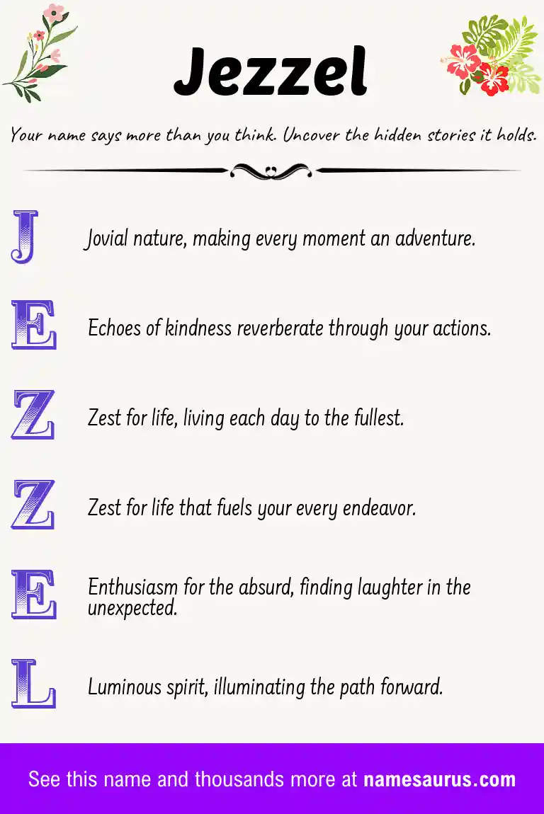 Acrostic poem about Jezzel.