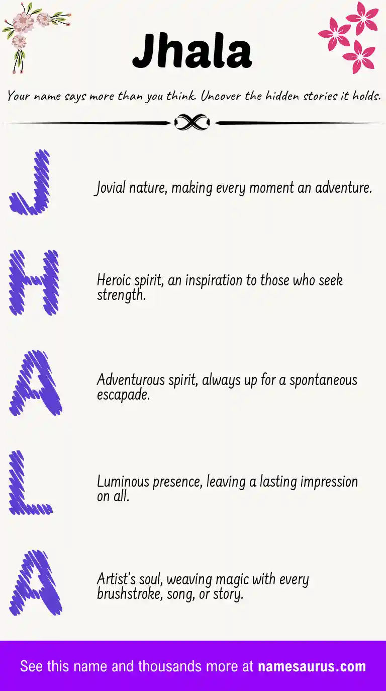 Acrostic poem about Jhala.
