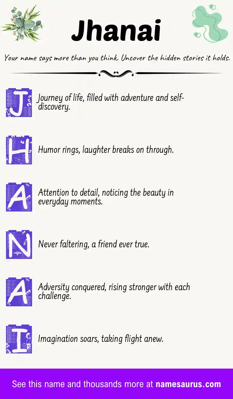 Acrostic poem about Jhanai.
