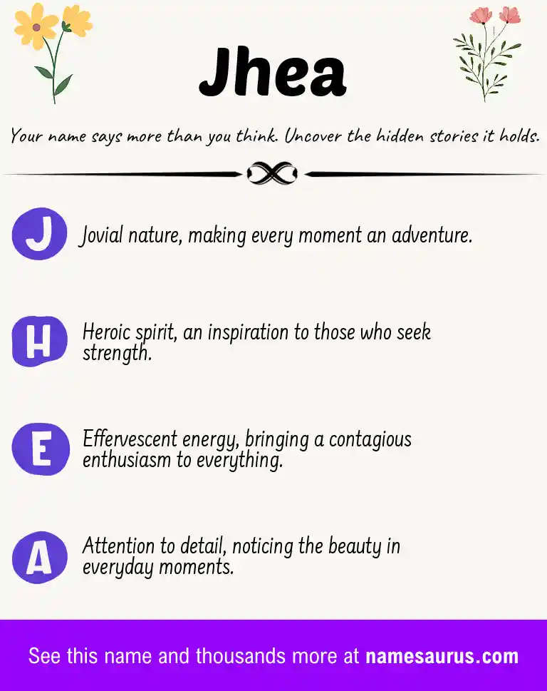 Acrostic poem about Jhea.