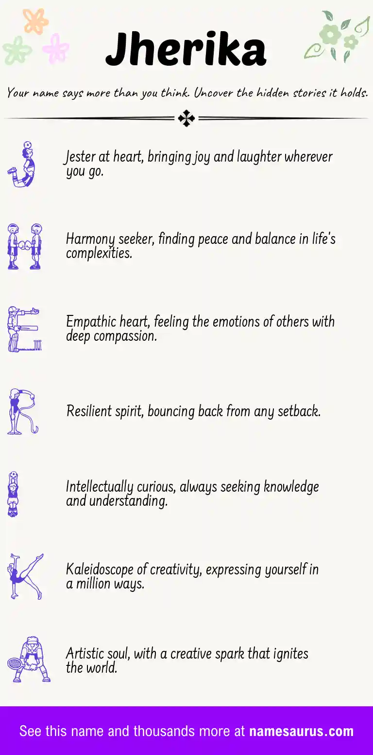 Acrostic poem about Jherika.