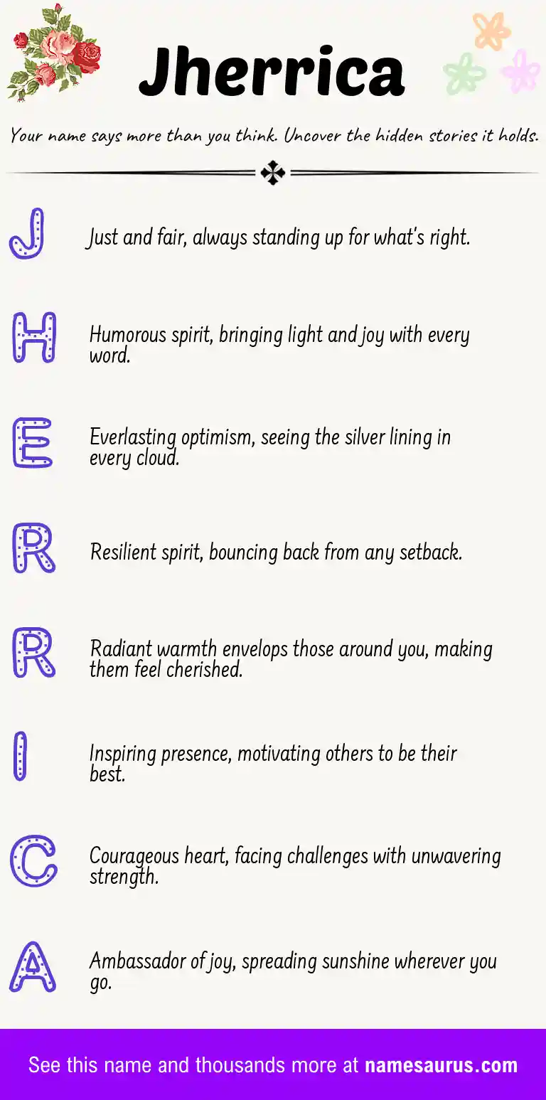 Acrostic poem about Jherrica.