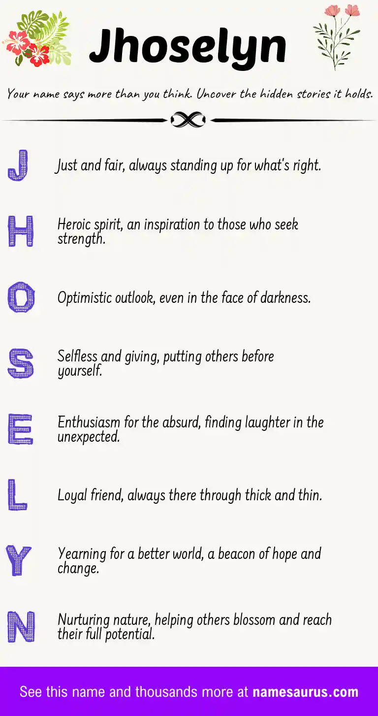 Acrostic poem about Jhoselyn.